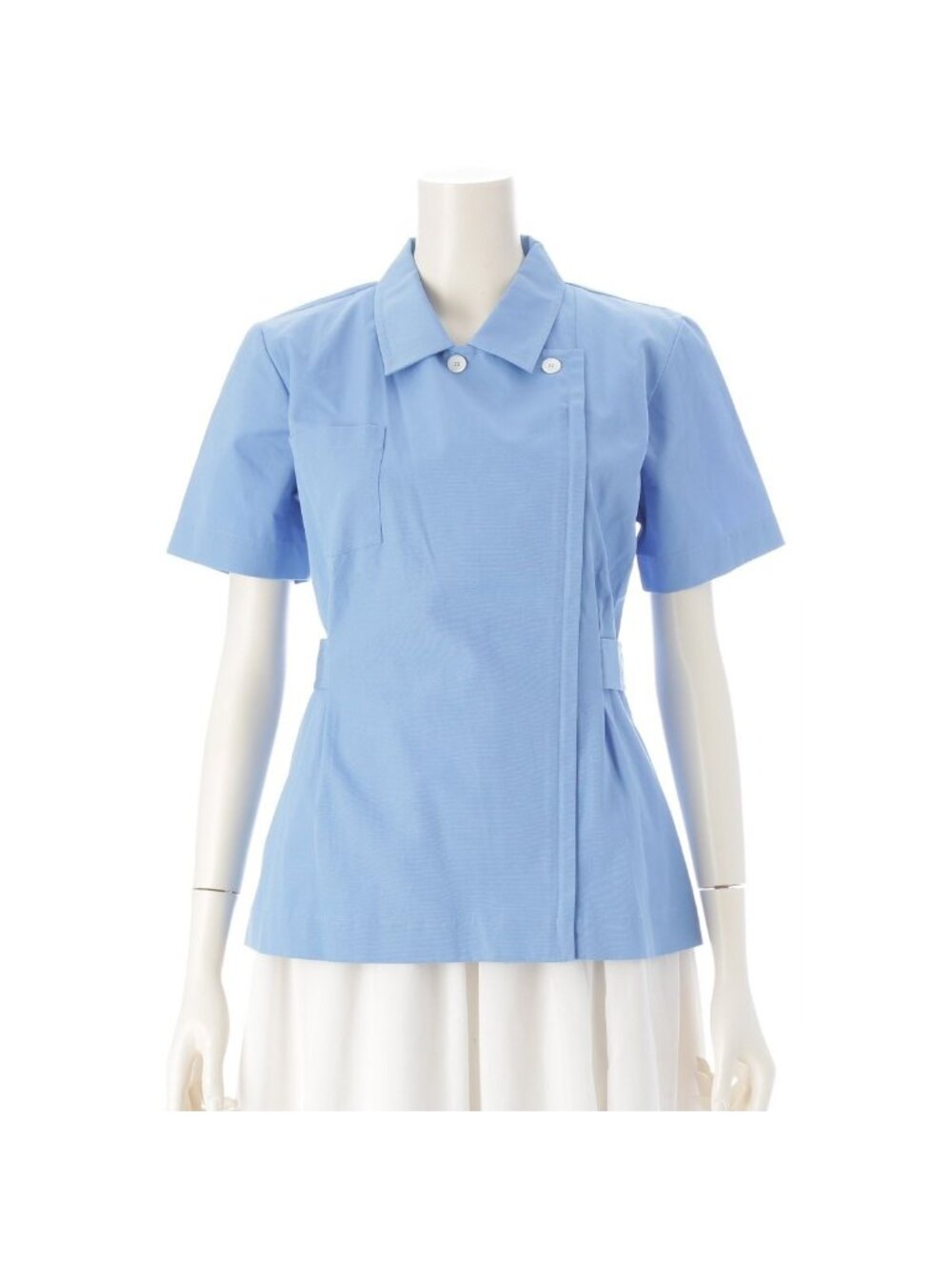 Miu Miu Cotton Canvas Asymmetry Rider's Jacket Blouse Short Sleeve Shirt Sac
